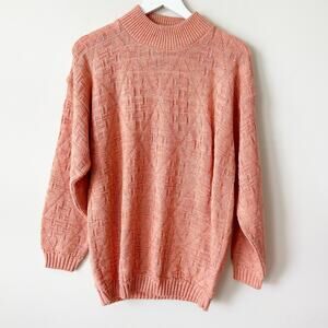 Vintage Helen Sue Sweater Size 10 3D Knit Metallic Made in USA Oversized Relaxed